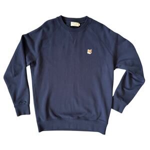 Maison Kitsune Fox Head Patch Classic Navy Sweatshirt Size Large